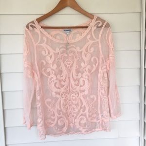 Pink lace express top